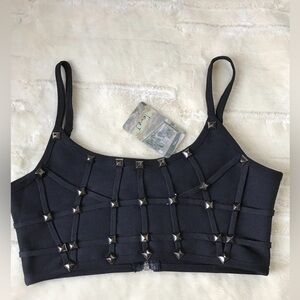 love J Black Studded Crop Top…